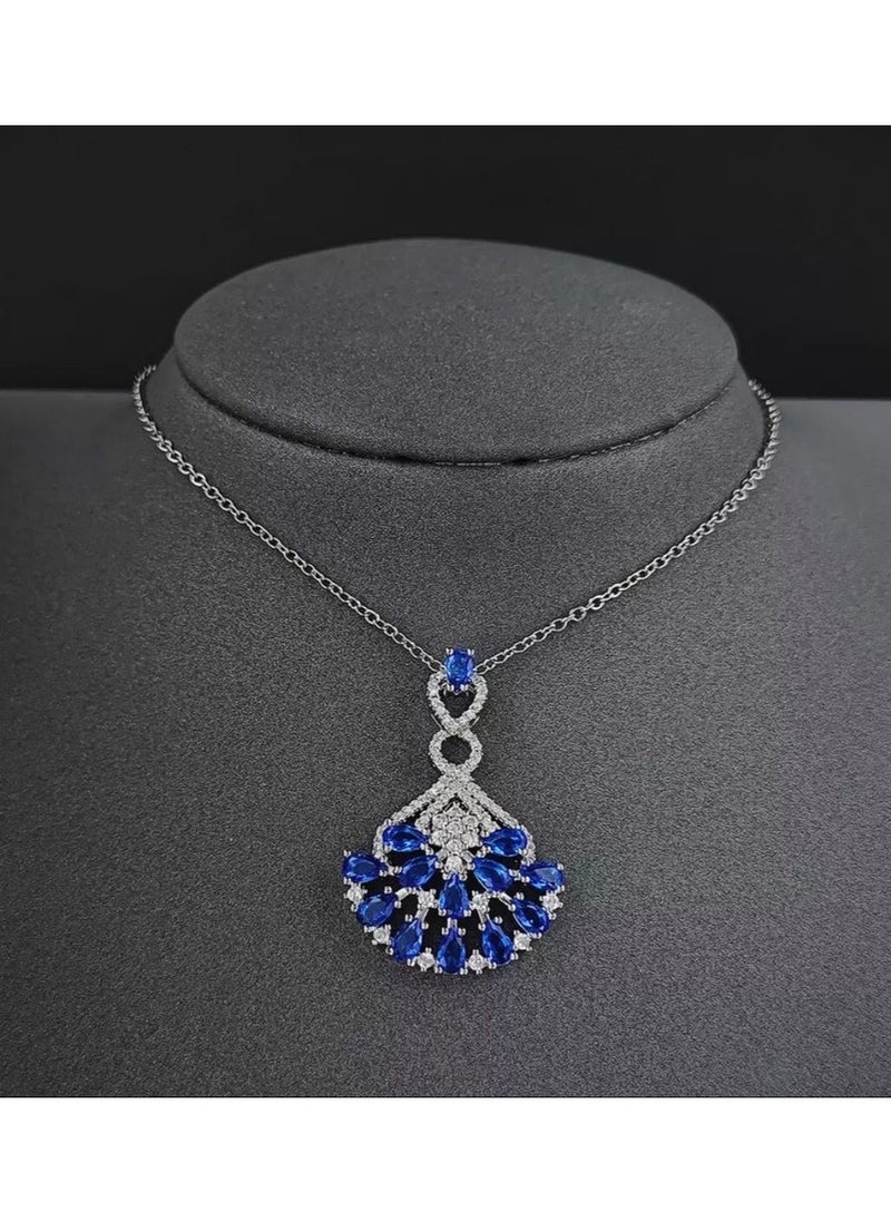 Noon-chi - 925 Sterling Silver Plated Necklace Inlaid With Cubic Zirconia - Image 1