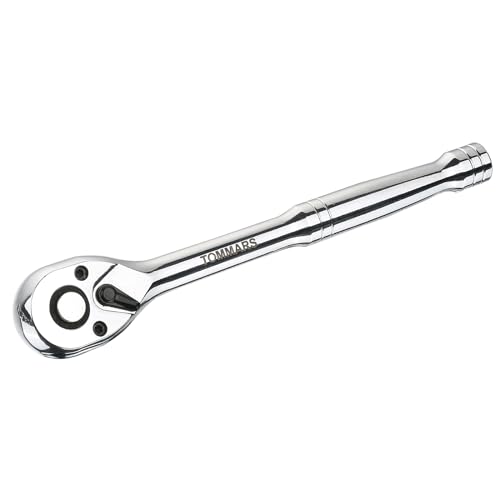 TOMMARS 3/8 inch Drive Ratchet, CR-MO Gear Quick-Release Socket Ratchet Wrench Handle Reversible 72-Tooth, Gift for Men Mechanic Hand Tools - Image 1