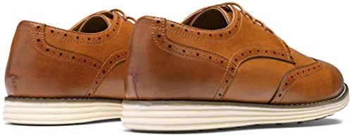 Vostey Men's Casual Dress Shoes Wingtip Dress Shoes for Men (BMY617A Brown 09) - Image 3