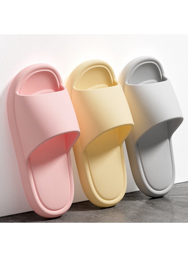 Lurad Minimalist Home Slippers Women Indoor Eva Household Cool Slippers Men Light Yellow 35-36 - Image 3