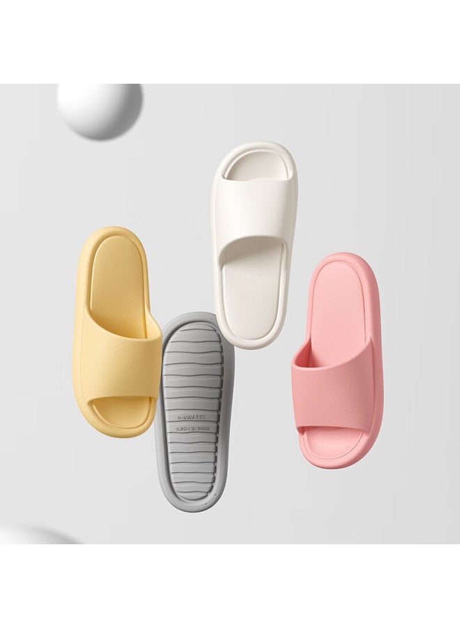 Lurad Minimalist Home Slippers Women Indoor Eva Household Cool Slippers Men Light Yellow 35-36 - Image 2