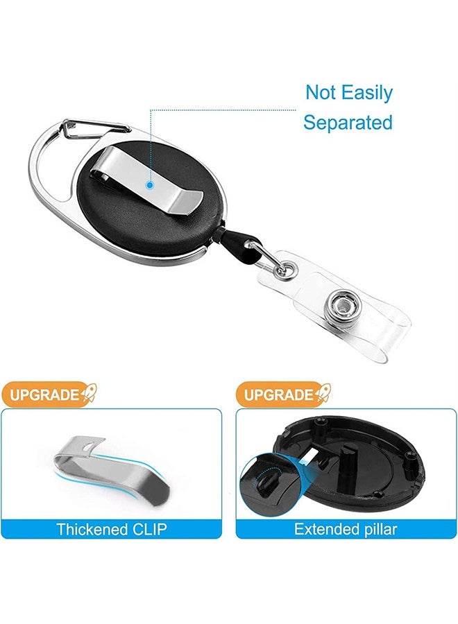 حامل شارات قابل للسحب، بكرة شارات، سلسلة مفاتيح هوية مع مشبك، 6 عبوات ملونة - Image 4