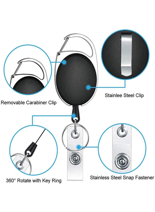 حامل شارات قابل للسحب، بكرة شارات، سلسلة مفاتيح هوية مع مشبك، 6 عبوات ملونة - Image 3