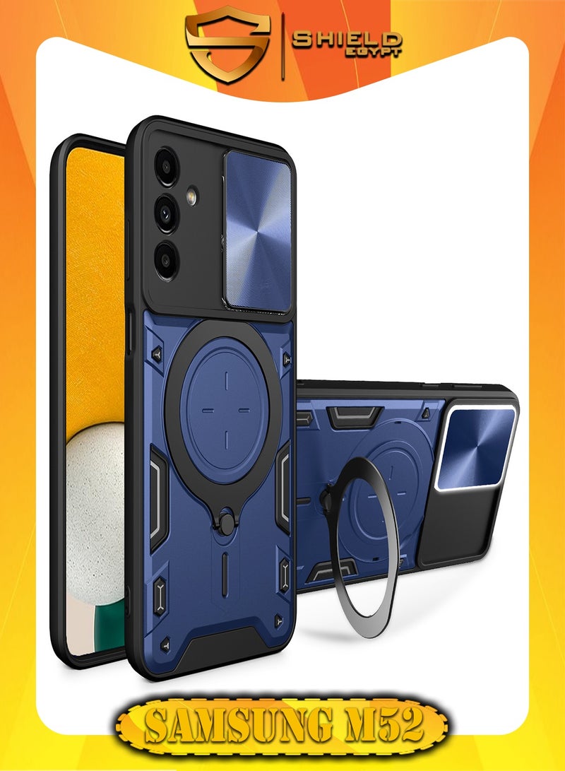 SHIELD EGYPT SHIELD EGYPT For Samsung Galaxy M52 5G Armored Camera Shield Cover Camera Lend Protection, Built-in 360° (Blue) 