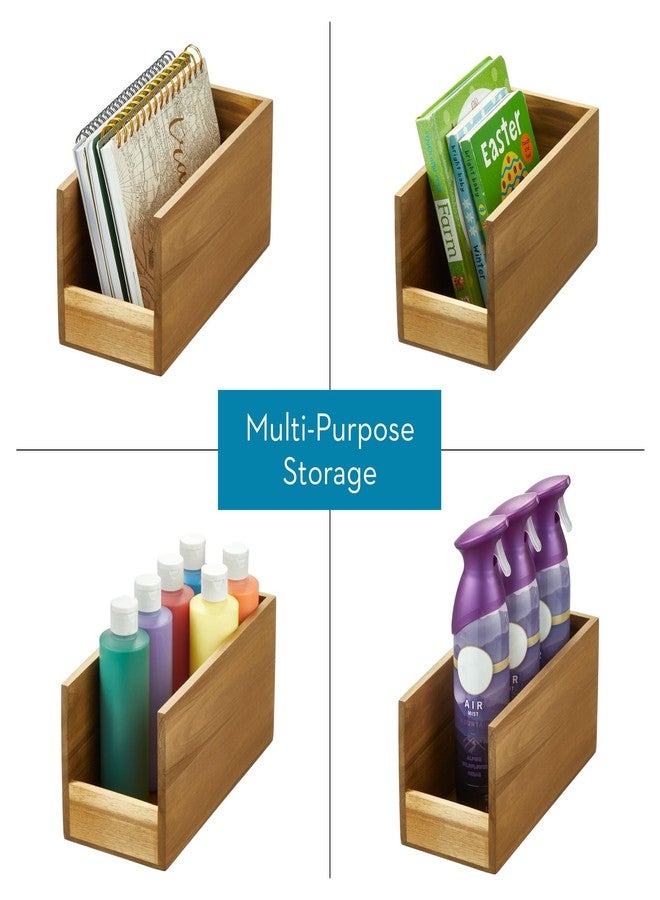 إنترديزاين صندوق تخزين مفتوح من الأمام من خشب الأكاسيا من إنترديزاين آيديزاين لتنظيم المؤن - طبيعي - Image 3