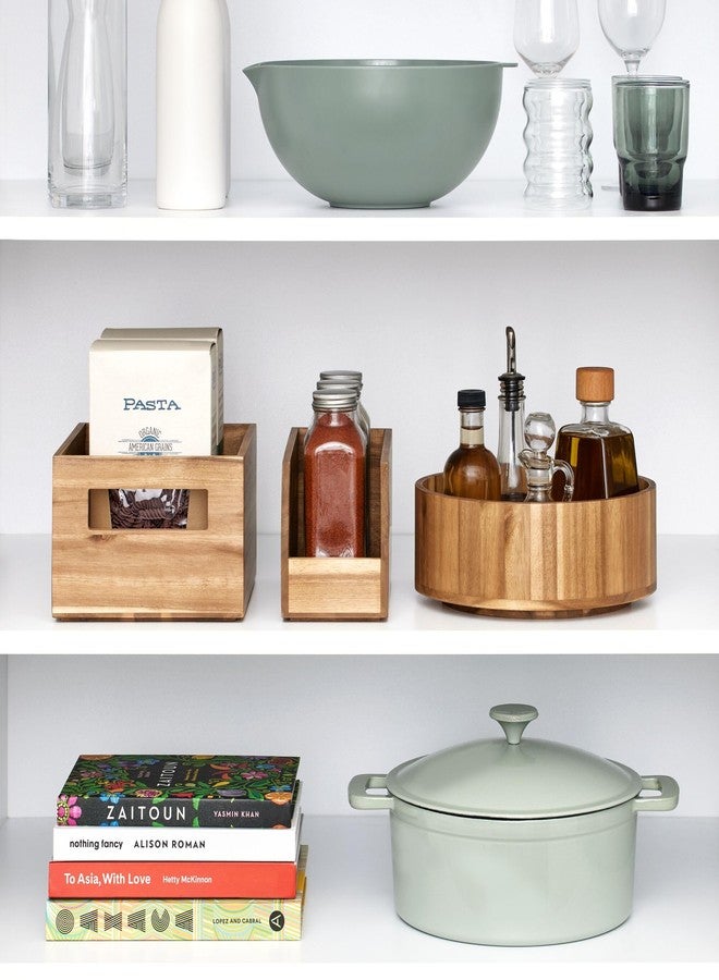 إنترديزاين صندوق تخزين مفتوح من الأمام من خشب الأكاسيا من إنترديزاين آيديزاين لتنظيم المؤن - طبيعي - Image 5