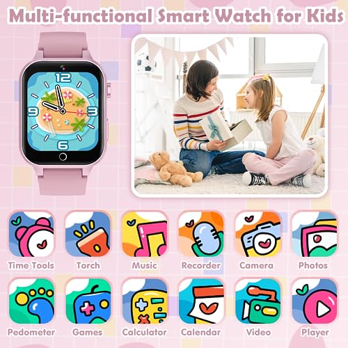 Luyiilo Kids Games Watch with 26 Puzzle Games Touch Screen HD Camera Alarm Clock Toys for Ages 412 Years OldBirthday Gift for Boys Girls Pink - Image 5