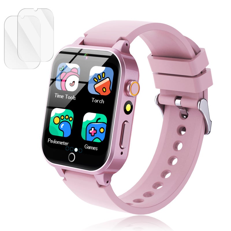 Luyiilo Kids Games Watch with 26 Puzzle Games Touch Screen HD Camera Alarm Clock Toys for Ages 412 Years OldBirthday Gift for Boys Girls Pink - Image 4