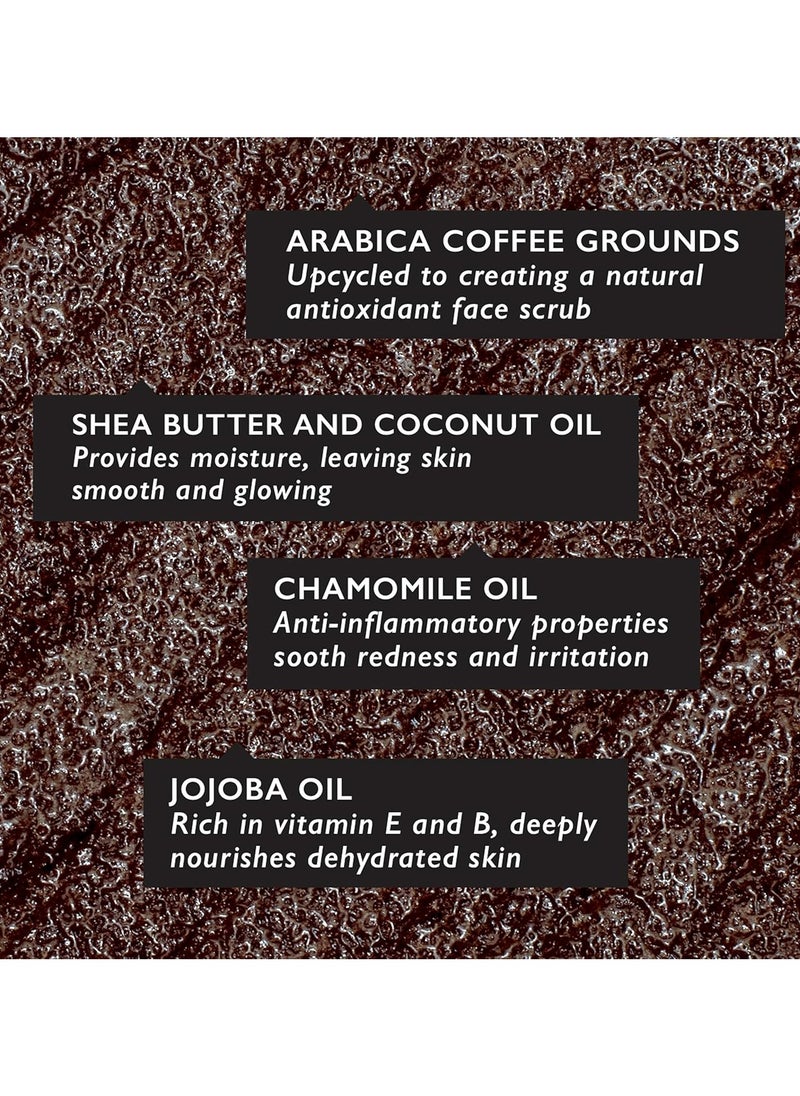 Coffee Face Scrub Floral Blend For Sensitive Skin 100ml Chamomile Sha Butter Coconut Rosehip Oil Natural Vegan Face Exfoliator For Soft Smooth Skin