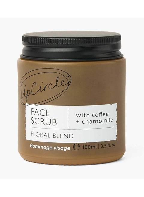 Coffee Face Scrub Floral Blend For Sensitive Skin 100ml Chamomile Sha Butter Coconut Rosehip Oil Natural Vegan Face Exfoliator For Soft Smooth Skin