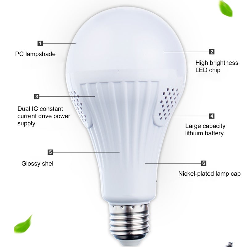 Household Automatic Charging Intelligent Emergency Ball Bulb Wide Voltage High Brightness Built-in Battery with Hook - Image 3