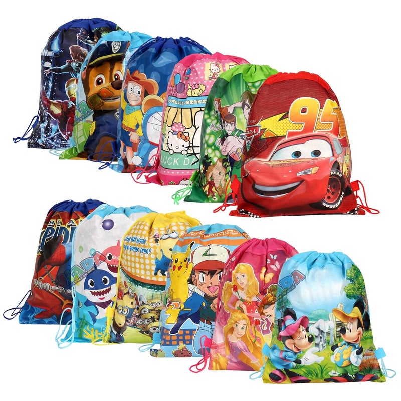 JIADA Return Gifts Set of Cartoon Printed Kids Haversack Bags (Pack of 12) - Image 1