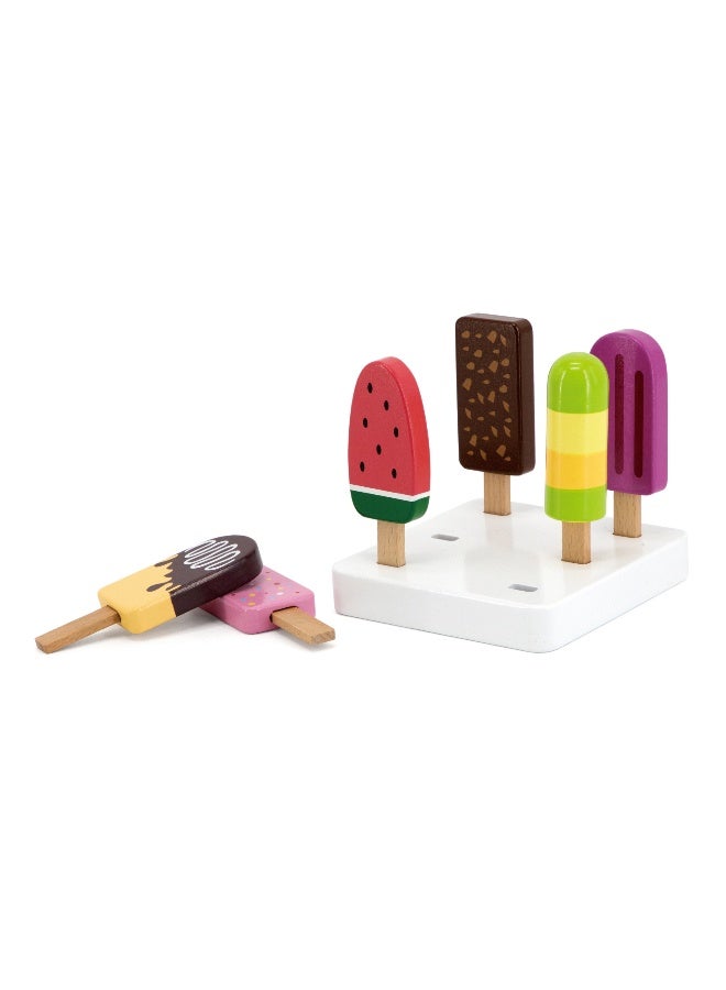 Viga Wooden Ice Cream Play Set with Stand – 6 Colorful Ice Pops for Pretend Play – Roleplay Toy for Kids Ages 3 and Up - Image 2