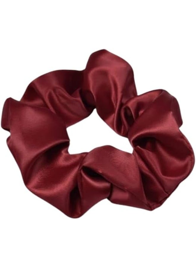 1 Piece Elegance Satin Night Pillowcase A piece of luxury and softness Elegant Satin Pillowcase for Curly Hair with Dark Red Satin Hair Tie  - Image 2