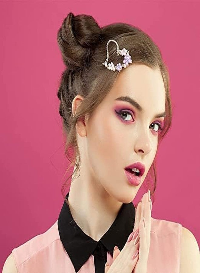 FALONG Hair Clips Barrettes Pins for Women Geometric Shape Korean Clips Pearl Barrettes Hair pin Metal hair Accessories Acrylic Pins Rhinestone Lack pins for Women and Girls (4 PCS) - Image 5