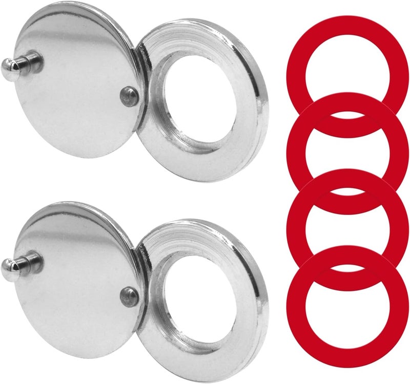 KIBBEH 2 Set Peephole Cover, Peep Hole Covers for Peep Holes for Door Viewers, Home Security Peephole Protector Us House, Family, with Matching Self-Adhesive Installation Tools, Simple and Fast(Silver) - Image 1