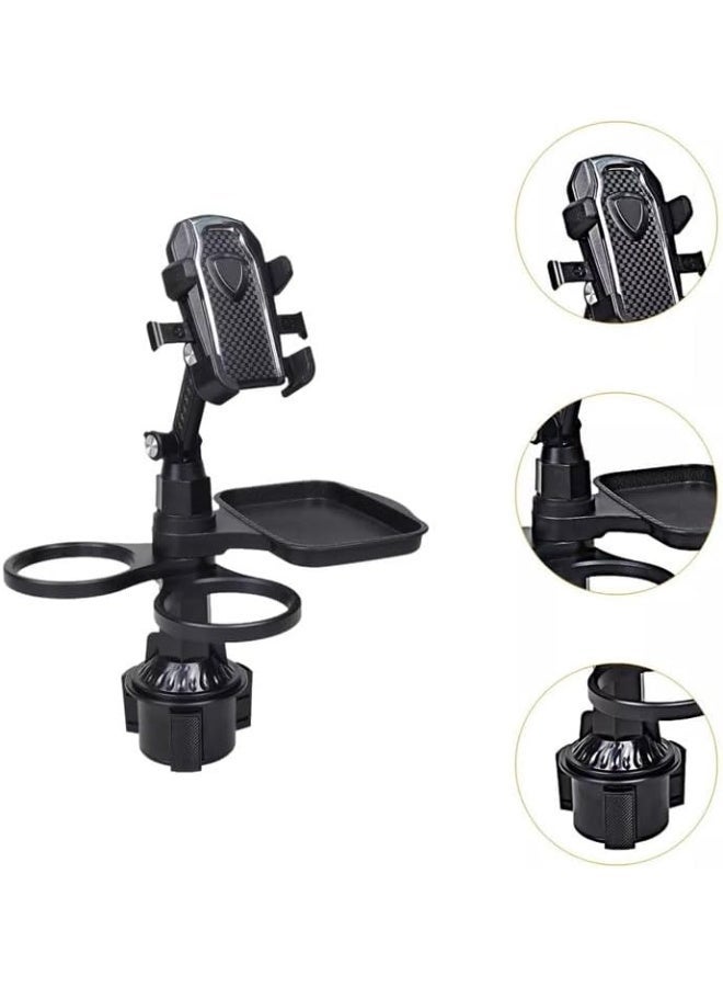 Multifunction Car Cup Holder Organizer with Phone Mount – 360° Adjustable Phone Holder, Dual Cup Holder Expander with Storage Tray - Image 3