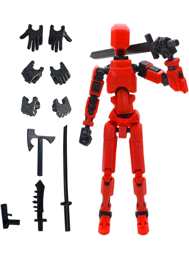 Multi-joint Movable Figure Hand Board Lucky 13 Doll Full Body Activity Robot Decompression To Play Artifact-Color:Three Generations Of Red Bags 58g  - Image 1