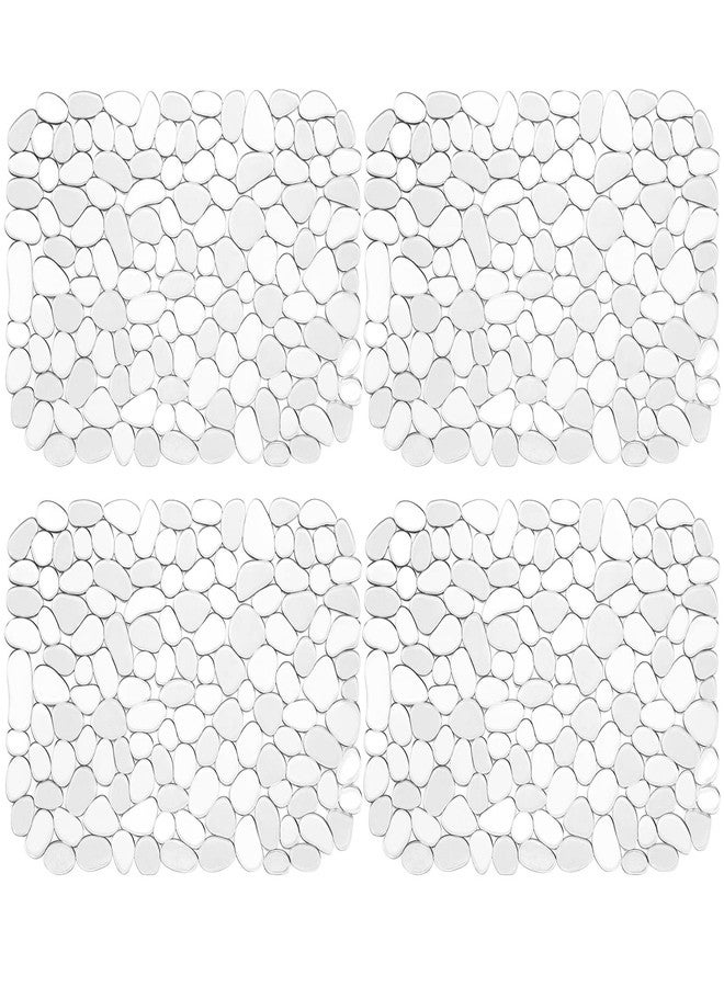 Coopay 4 Pack Kitchen Sink Mats Pebble PVC Eco-Friendly Kitchen Adjustable Stainless Steel/Porcelain Dish Drying Pad Protector for Bottom of Sink, 15.8 x 11.8 inches, Clear - Image 1