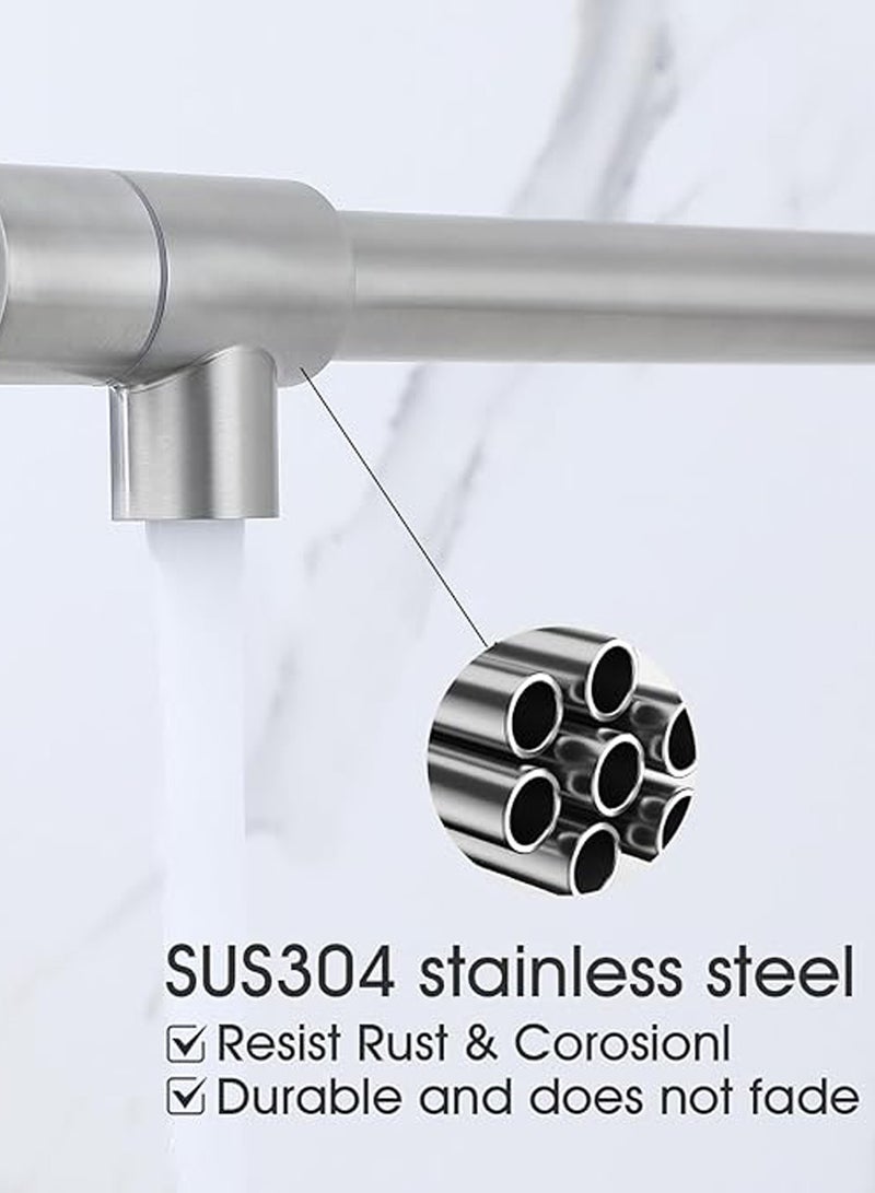 Modern Wall-mounted Faucet, Brass Spool Double Switch Faucet, Folding Telescopic Kitchen Faucet, Kitchen Wall-mounted Swivel Faucet - Image 3