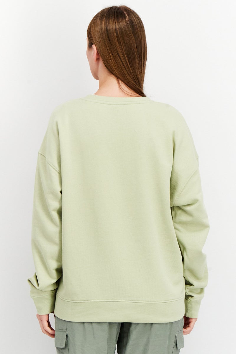 NAH/ Studio Women Crew Neck Graphic Sweater, Light Green - Image 2