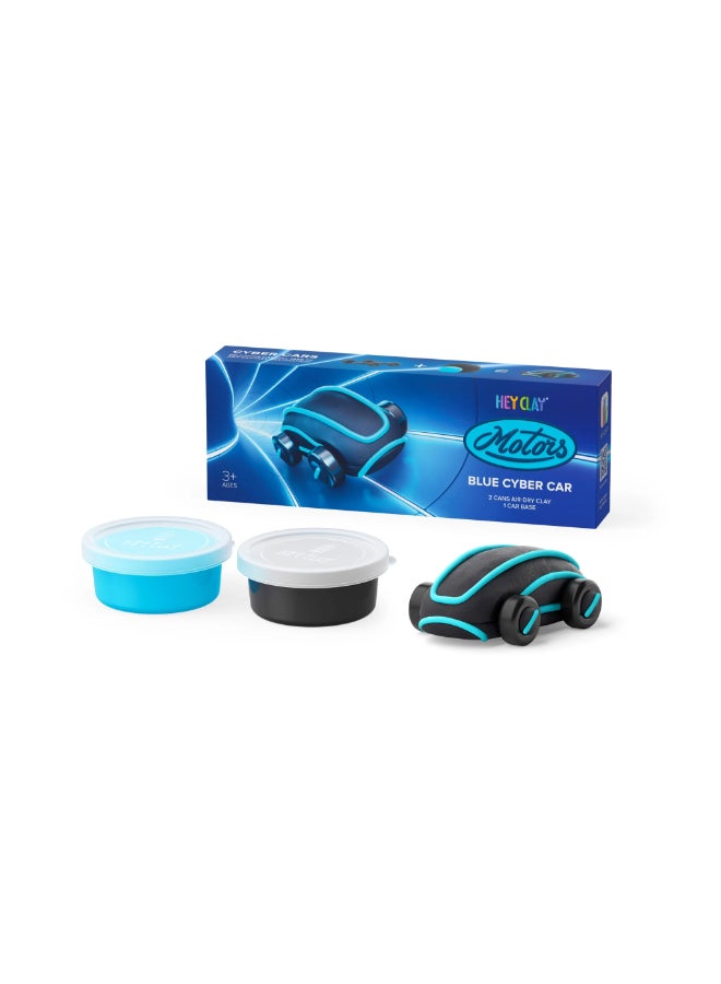HEY CLAY Cyber Cars BLUE CYBER CAR Colourful modelling air-dry clay, 2 cans with fun interactive app for kids 3 years + - Image 3