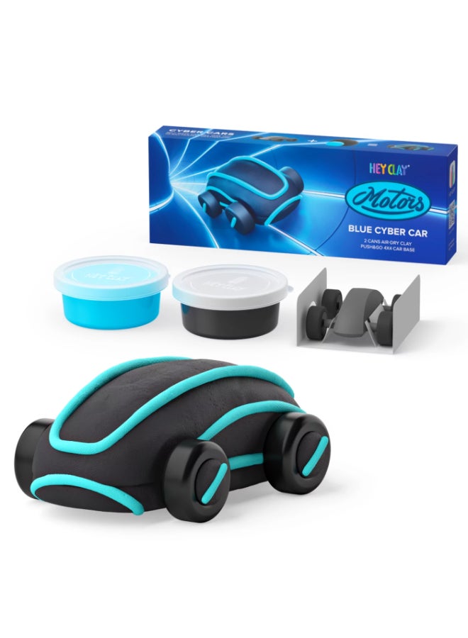 HEY CLAY Cyber Cars BLUE CYBER CAR Colourful modelling air-dry clay, 2 cans with fun interactive app for kids 3 years + - Image 4