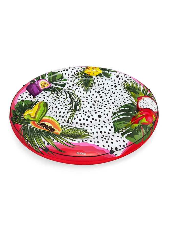 Bestway Bestway, Inflatable Fruits of Paradise Island Pool Float Large Round Floating Island Lounger Tropical Fruit Design Water Float Mattress with Repair Patch, 6 ft