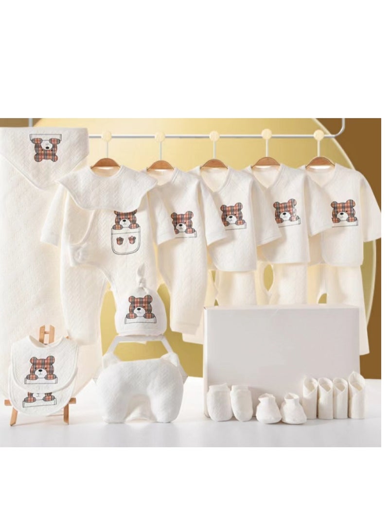 KUYING 23 Pieces Baby Gift Box Set, Newborn White Clothing And Supplies, Complete Set Of Newborn Clothing Thermal Insulation  - Image 1