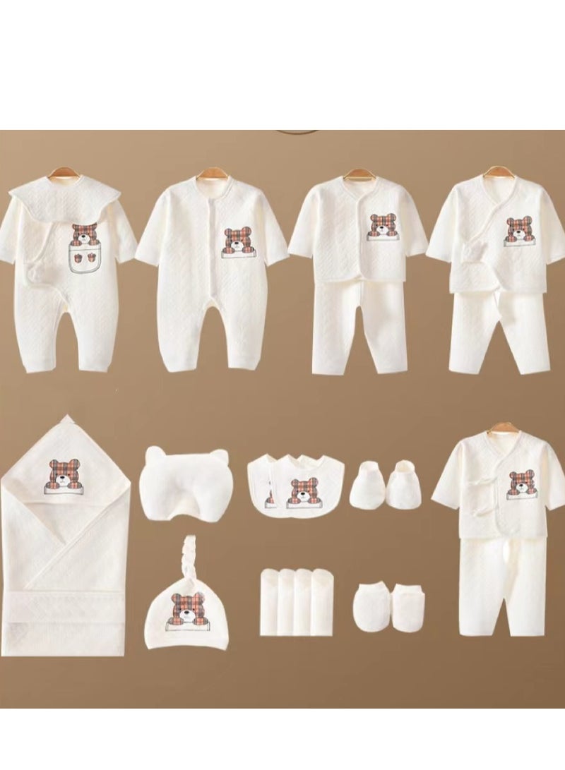 KUYING 23 Pieces Baby Gift Box Set, Newborn White Clothing And Supplies, Complete Set Of Newborn Clothing Thermal Insulation  - Image 2