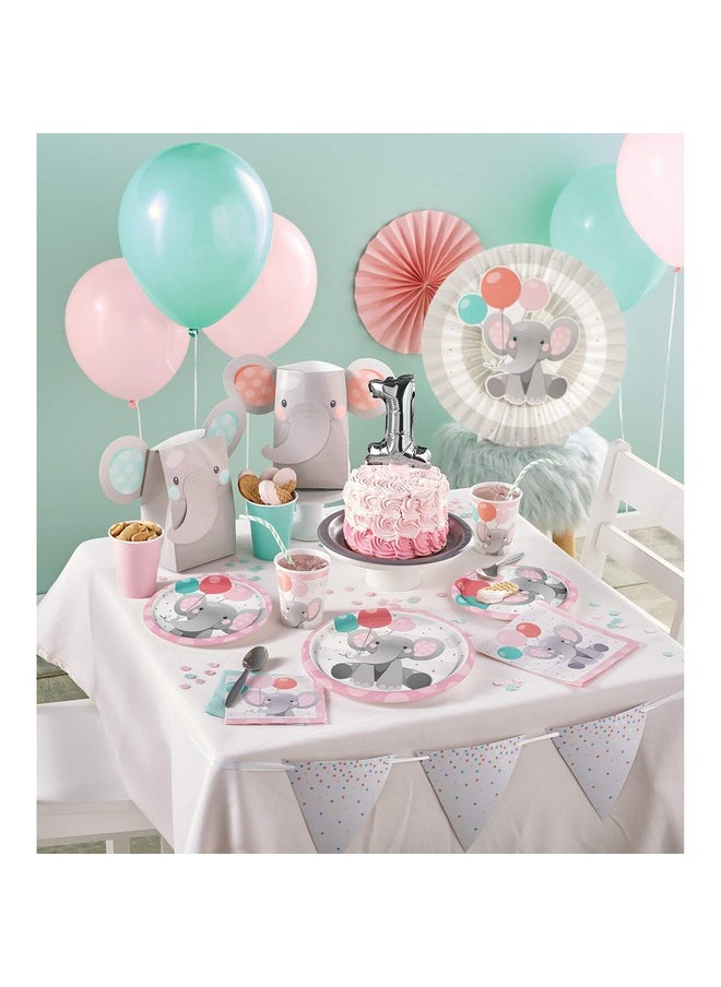CREATIVE CONVERTING - Enchanting Elephants Girl Paper Tablecloth 1 Ct - Image 1