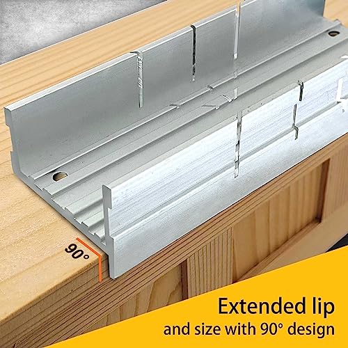 Hanpex Metal Small Aluminum Miter Box 5.3 Inch Small Tiny Mitre Box for Manual Saw for Hand Saw 3 Cutting Angles - Ideal For Cutting Wood and Soft Metal - Image 4