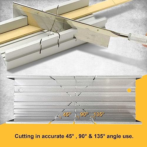 Hanpex Metal Small Aluminum Miter Box 5.3 Inch Small Tiny Mitre Box for Manual Saw for Hand Saw 3 Cutting Angles - Ideal For Cutting Wood and Soft Metal - Image 5