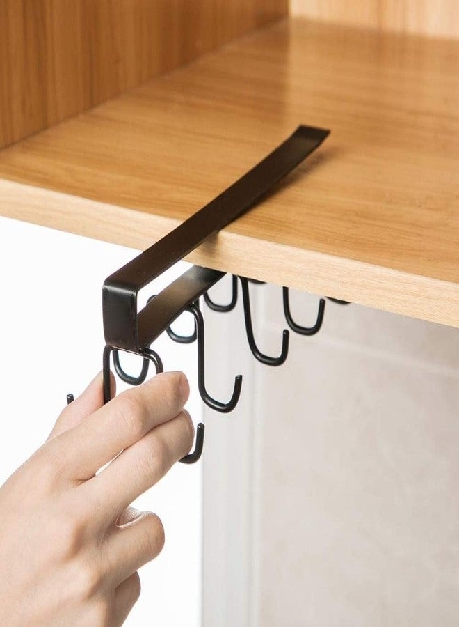 STEFFAN Plastic Wall Hooks for Hanging Strong, Adhesive Hooks for Wall Heavy Duty, Wall Hangings, Kitchen Accessories Items, Sticky Wall Hook (12 Hooks Storage Rack Black, 6) - Image 2