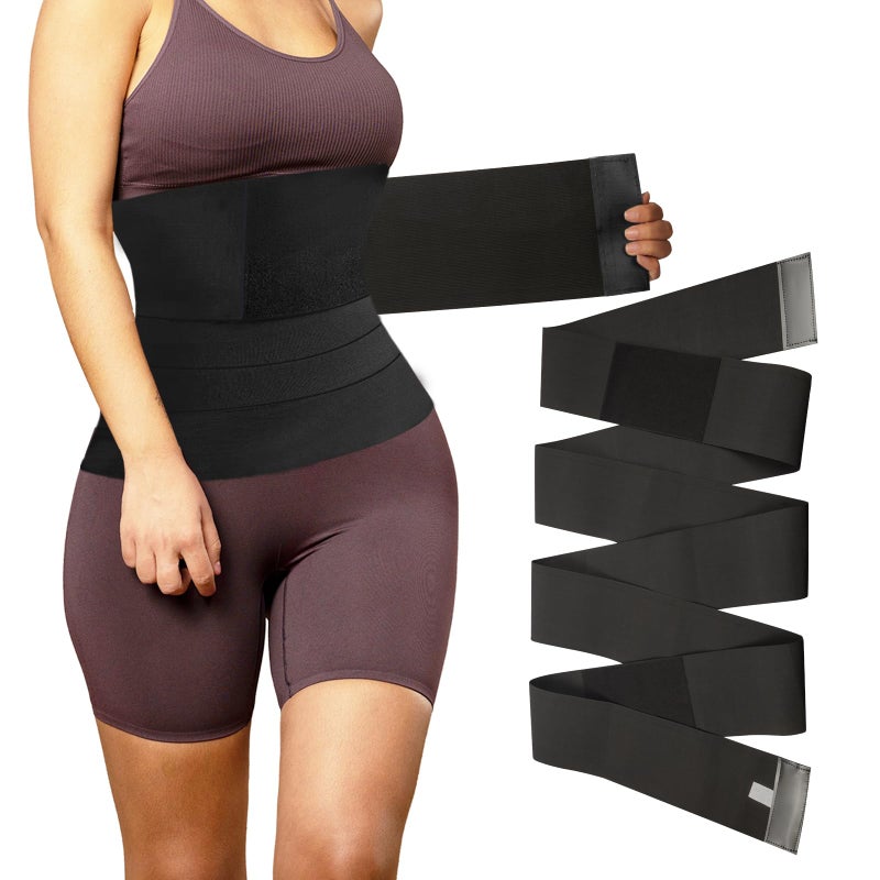 Giloner Upgraded Waist Trainers For Women Belly Fat,Postpartum Belly Wrap For Tummy Control,Bandage Wrap Waist Trainer Black - Image 1