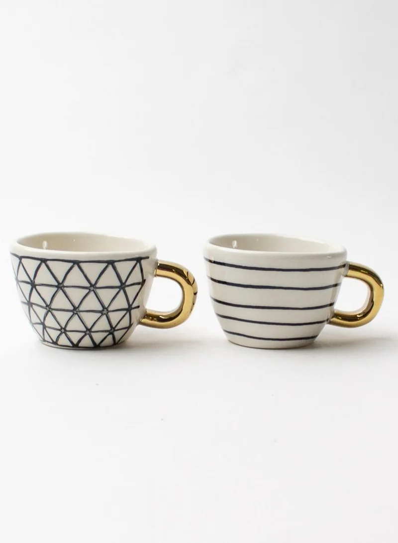 Prickly Pear Prickly Pear Set of 6 Tea Cups Lina - Sophisticated Tea Set for Entertaining
