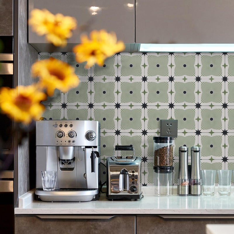 VICCI 12Pcs Tile Stickers 5.9x5.9 inch Peel and Stick Backsplash, Decorative Vinyl Art Wall Tile Decals for Kitchen,Bathroom,Laundry Wall Decor - Image 2