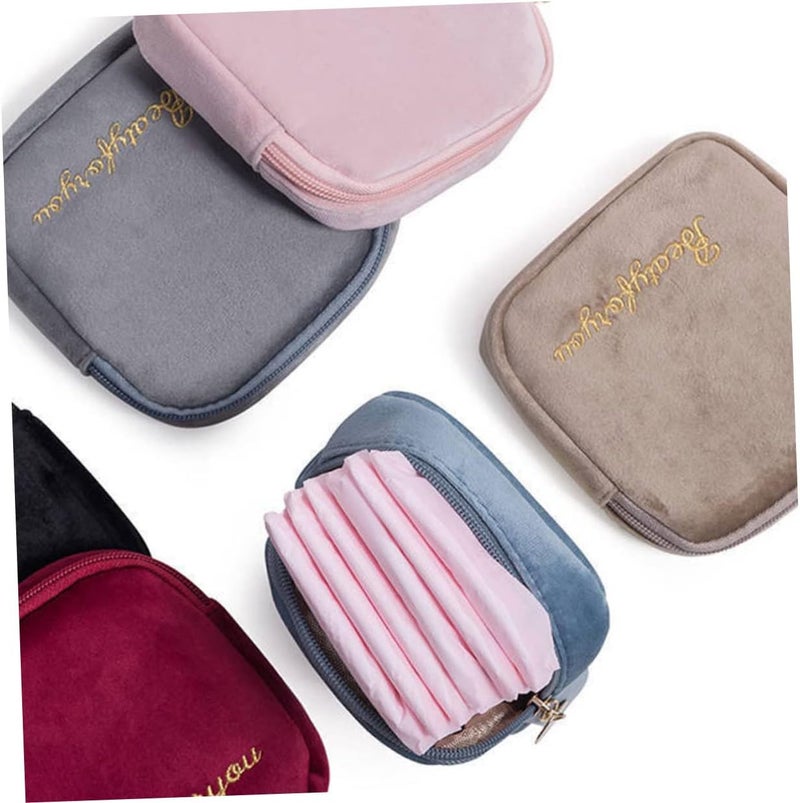 GALPADA Portable Waterproof Sanitary Towel Storage Pouch Multi-Functional Zippered Diaper Bag for Travel Large Capacity Coin Purse for Women and Girls - Image 2