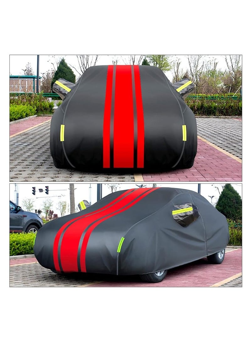 كيلا غطاء سيارة متعدد الطبقات مقاوم للماء في جميع الأحوال الجوية للسيارات، غطاء كامل خارجي مقاوم للرياح والرمال والمطر والأشعة فوق البنفسجية مع سحاب لحماية السيارة، YXL - Image 4