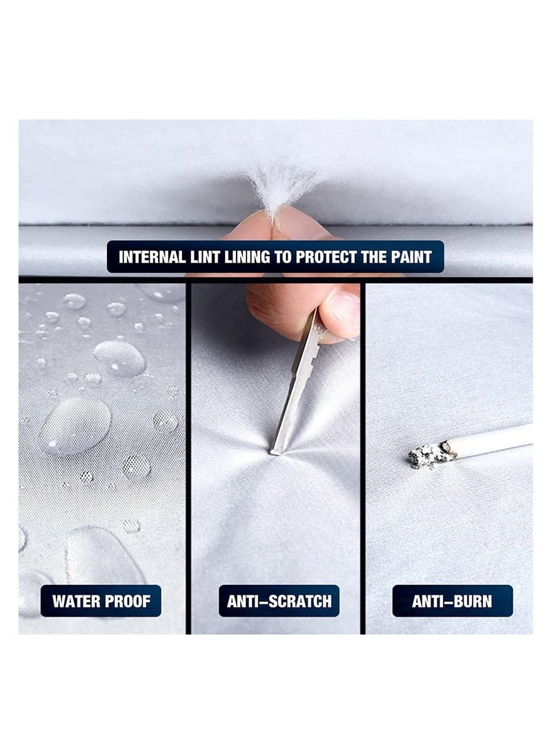 كيلا غطاء سيارة متعدد الطبقات مقاوم للماء في جميع الأحوال الجوية للسيارات، غطاء كامل خارجي مقاوم للرياح والرمال والمطر والأشعة فوق البنفسجية مع سحاب لحماية السيارة، YXL - Image 3