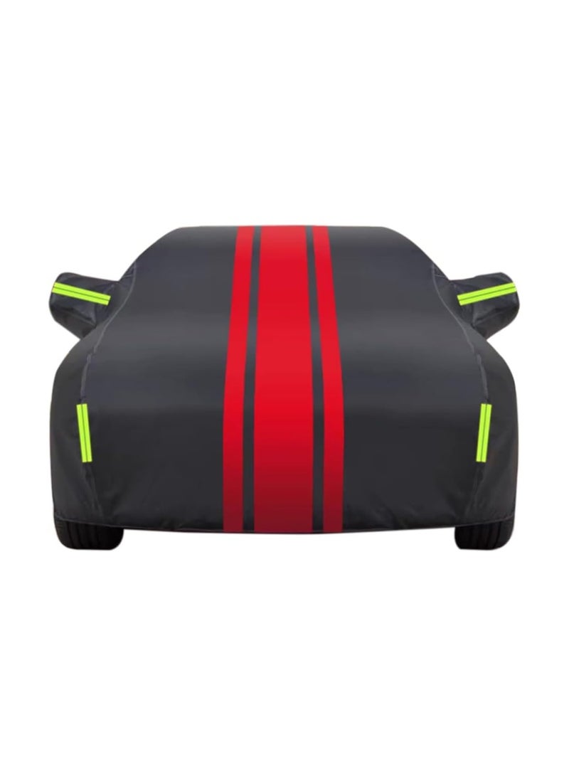 كيلا غطاء سيارة متعدد الطبقات مقاوم للماء في جميع الأحوال الجوية للسيارات، غطاء كامل خارجي مقاوم للرياح والرمال والمطر والأشعة فوق البنفسجية مع سحاب لحماية السيارة، YXL - Image 1