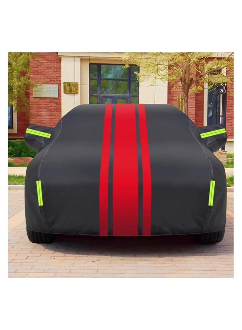 كيلا غطاء سيارة متعدد الطبقات مقاوم للماء في جميع الأحوال الجوية للسيارات، غطاء كامل خارجي مقاوم للرياح والرمال والمطر والأشعة فوق البنفسجية مع سحاب لحماية السيارة، YXL - Image 2
