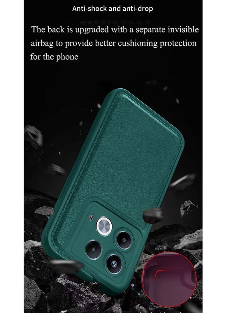 Wtech Infinix Note 40 5G 2024 Liquid Silicone Stitching Texture Case Cover - Dark Green - Image 4