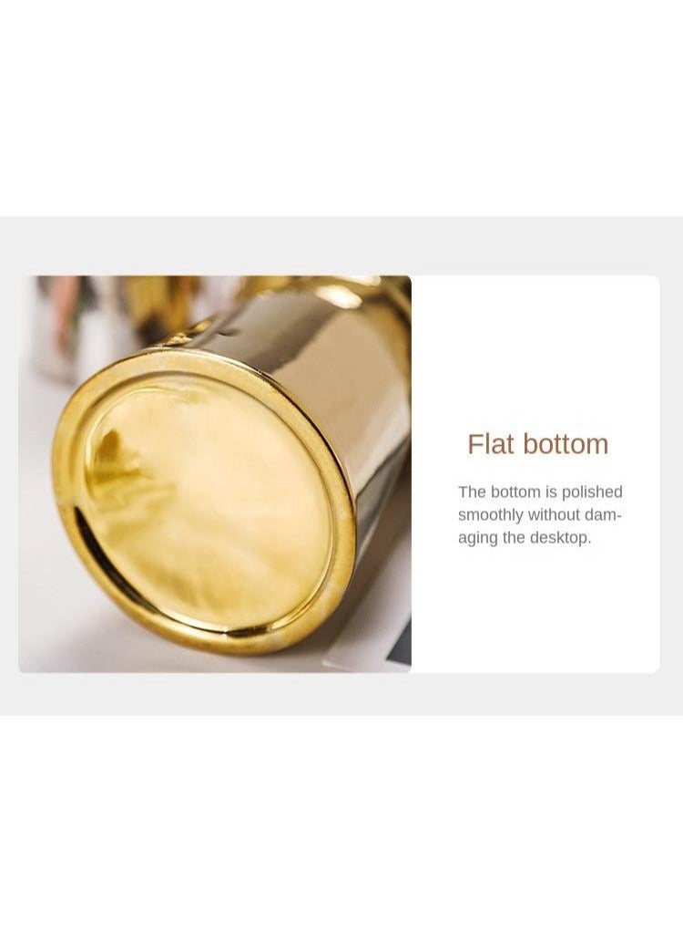 VICTORIA ANNA Gold-Plated Matte Ceramic Vase | Modern Home Decor Accent | Stylish Minimalist Design - Image 2