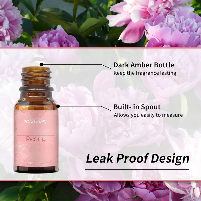 BURIBURI Peony Essential Oil Mother's Day Gifts Set for Women, 100% Pure, Undiluted, Natural Aromatherapy Peony Oils Essential 10ml for Diffuser, Soap Making Candle Making, Massage - Image 3