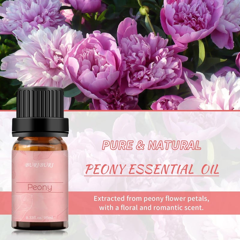 BURIBURI Peony Essential Oil Mother's Day Gifts Set for Women, 100% Pure, Undiluted, Natural Aromatherapy Peony Oils Essential 10ml for Diffuser, Soap Making Candle Making, Massage - Image 2