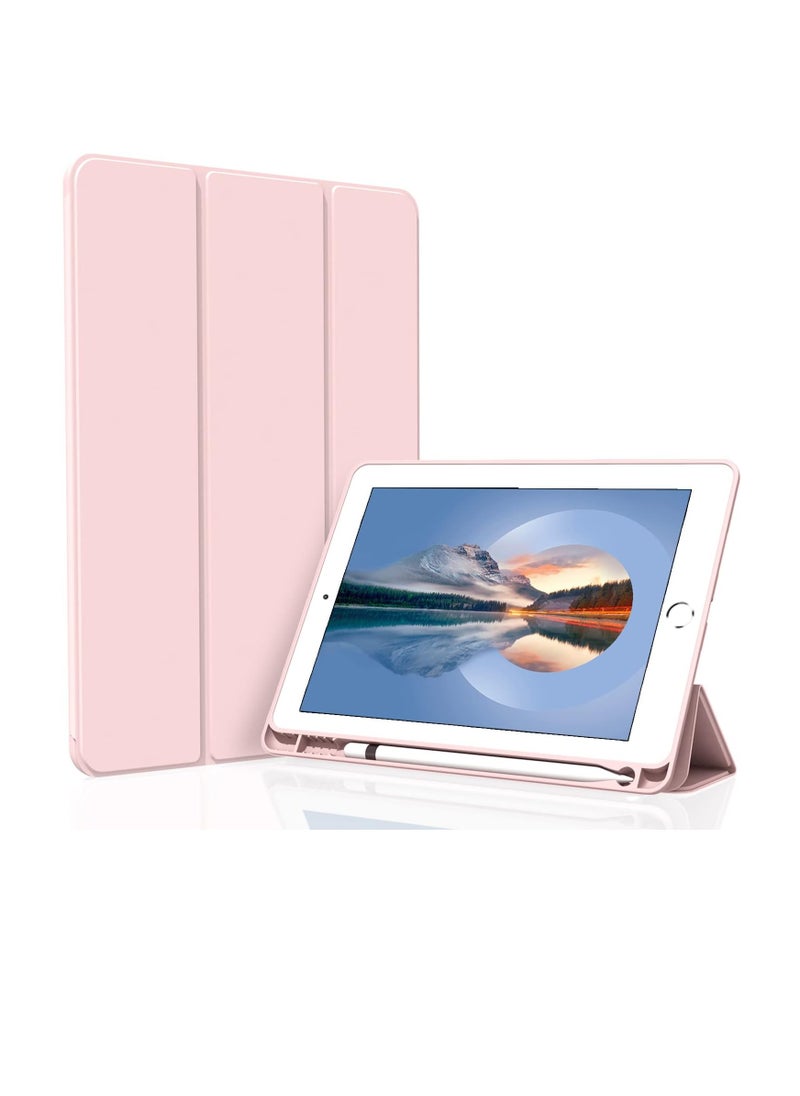 Smart IPad 7th/8th Gen Case With Pencil Holder,iPad 10.2 Inch Lightweight Smart Cover Soft TPU Back,Auto Sleep/Wake For 10.2 New IPad 8th Generation 2020 Case IPad 7th Generation 2019 Case -Pink 