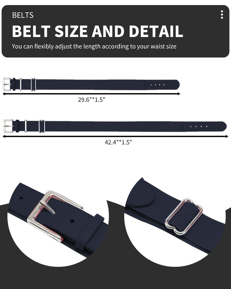 QBK Toddler Baseball Socks And Belt Youth Softball Tee Ball Combo Set for Boy Girl (2 Pairs of Socks & 1 Belt)(NAVY,2-4T) - Image 5
