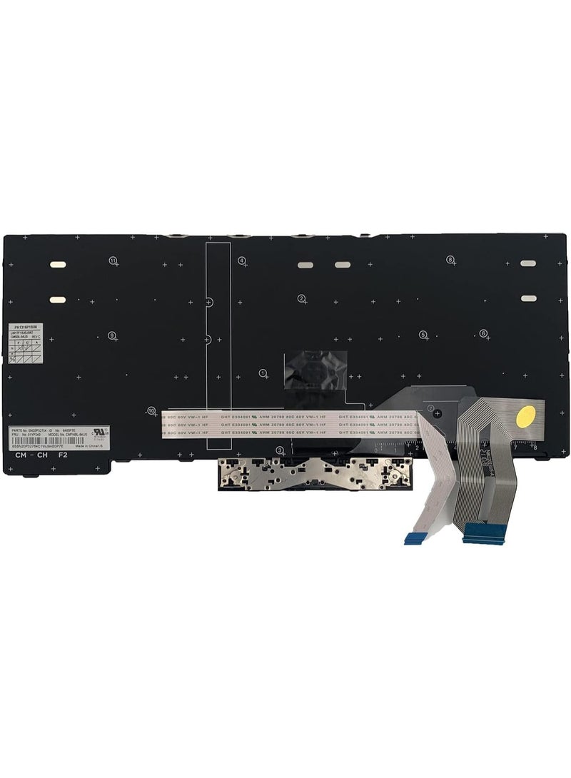 Terabyte لوحة مفاتيح جديدة بديلة بتصميم أمريكي لجهاز لابتوب لينوفو ثينك باد T14 الجيل 1 2020 20UD 20UE 20S0 P14s الجيل 1، P14s T14 الجيل 2 باللون الأسود - Image 5