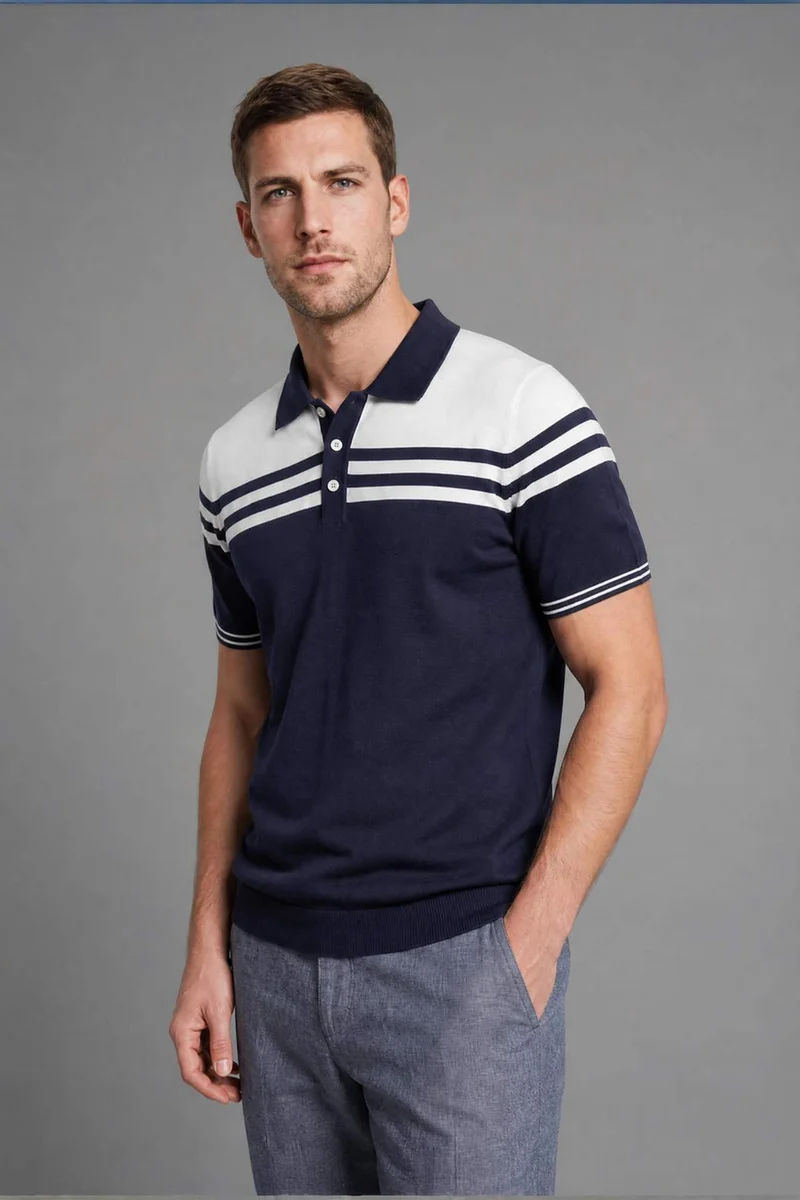 Standard Fit Polo Collar Short Sleeve Polo T-Shirt